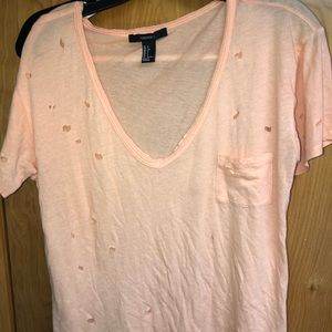 Distressed peach top